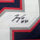 Framed Autographed/Signed TreVeyon Henderson 35x39 New England Blue Football Jersey Beckett BAS COA