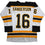 Autographed/Signed Derek Sanderson Boston White Hockey Jersey JSA COA