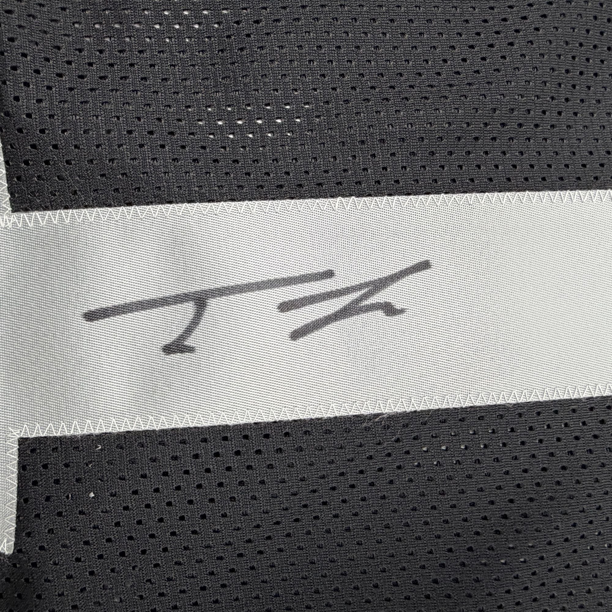 Autographed/Signed Tre Tucker Oakland Las Vegas Black Football Jersey Beckett BAS COA