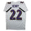 Autographed/Signed Derrick Henry Baltimore White Football Jersey Beckett BAS COA