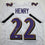 Autographed/Signed Derrick Henry Baltimore White Football Jersey Beckett BAS COA