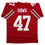 Autographed/Signed AJ Hawk Ohio State Red College Football Jersey Beckett BAS COA