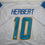 Autographed/Signed Justin Herbert 2020 ROY Los Angeles San Diego White Football Jersey Beckett BAS COA