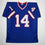 Autographed/Signed Frank Reich Buffalo Blue Football Jersey Beckett BAS COA