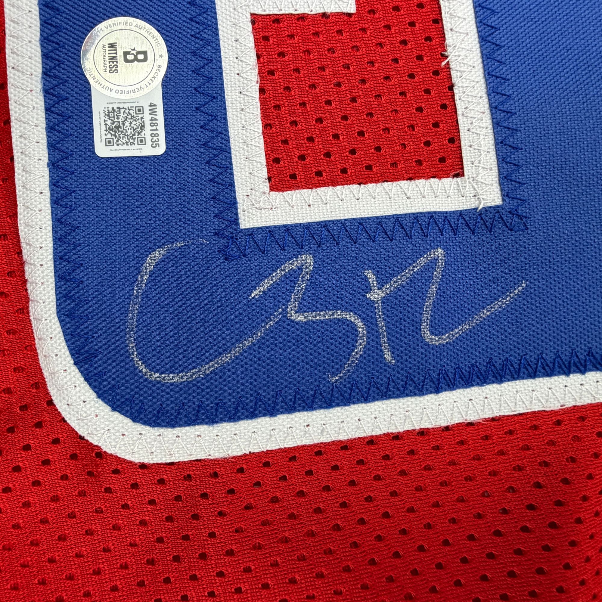 Autographed/Signed Caron Butler Los Angeles Red Basketball Jersey Beckett BAS COA