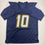 Autographed/Signed Justin Herbert 2020 ROY Los Angeles San Diego Navy Blue Football Jersey Beckett BAS COA