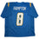 Autographed/Signed Omarion Hampton Los Angeles San Diego Powder Blue Football Jersey Beckett BAS COA