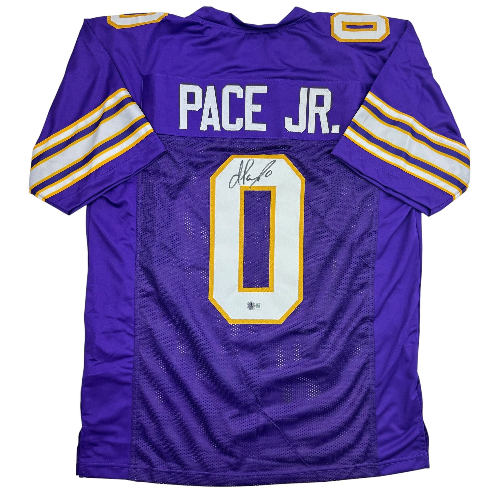 Autographed/Signed Ivan Pace Jr. Minnesota Purple Retro Football Jersey Beckett BAS COA