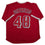 Autographed/Signed Reid Detmers Los Angeles Anaheim Red Baseball Jersey Beckett BAS COA