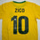Autographed/Signed Zico Brazil Yellow Soccer Futbol Jersey Beckett BAS COA