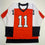 Autographed/Signed Travis Konecny Philadelphia Orange Hockey Jersey JSA COA