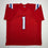 Autographed/Signed AJ A.J. Brown New England Red Football Jersey Beckett BAS COA