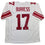 Autographed/Signed Plaxico Burress New York White Football Jersey JSA COA