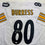 Autographed/Signed Plaxico Burress Pittsburgh White Football Jersey JSA COA