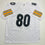 Autographed/Signed Plaxico Burress Pittsburgh White Football Jersey JSA COA