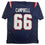 Autographed/Signed Will Campbell New England Blue Football Jersey JSA COA