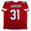 Autographed/Signed David Johnson Arizona Red Football Jersey Beckett BAS COA