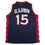 Autographed/Signed Hakeem Olajuwon United States USA Olympics Blue Basketball Jersey JSA COA