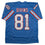 Autographed/Signed Ernest Givins Houston Blue Football Jersey JSA COA