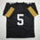 Autographed/Signed Terry Hanratty Pittsburgh Black Football Jersey Beckett BAS COA