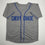 Autographed/Signed Chevy Chase Fletch Los Angeles Grey Baseball Jersey Beckett BAS COA