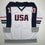 Autographed/Signed John LeClair United States Team USA White Hockey Jersey Beckett BAS COA