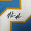 Framed Autographed/Signed Natrone Means 35x39 Los Angeles San Diego Powder Blue Football Jersey Beckett BAS COA