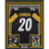 Framed Autographed/Signed Kaleb Johnson 35x39 Pittsburgh Black Football Jersey Beckett BAS COA