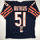 Autographed/Signed Dick Butkus Chicago Blue Football Jersey JSA COA