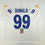 Autographed/Signed Aaron Donald Los Angeles LA White Football Jersey JSA COA