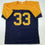Autographed/Signed Aaron Jones Green Bay Retro Blue Football Jersey Beckett BAS COA