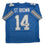 Autographed/Signed Amon-Ra St. Brown Detroit Current Blue Football Jersey Beckett BAS COA