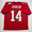 Autographed/Signed Brad Johnson Tampa Bay Red Football Jersey Beckett BAS COA
