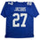 Autographed/Signed Brandon Jacobs New York Blue Football Jersey Beckett BAS COA