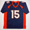 Autographed/Signed Brandon Marshall Denver Blue Football Jersey Beckett BAS COA