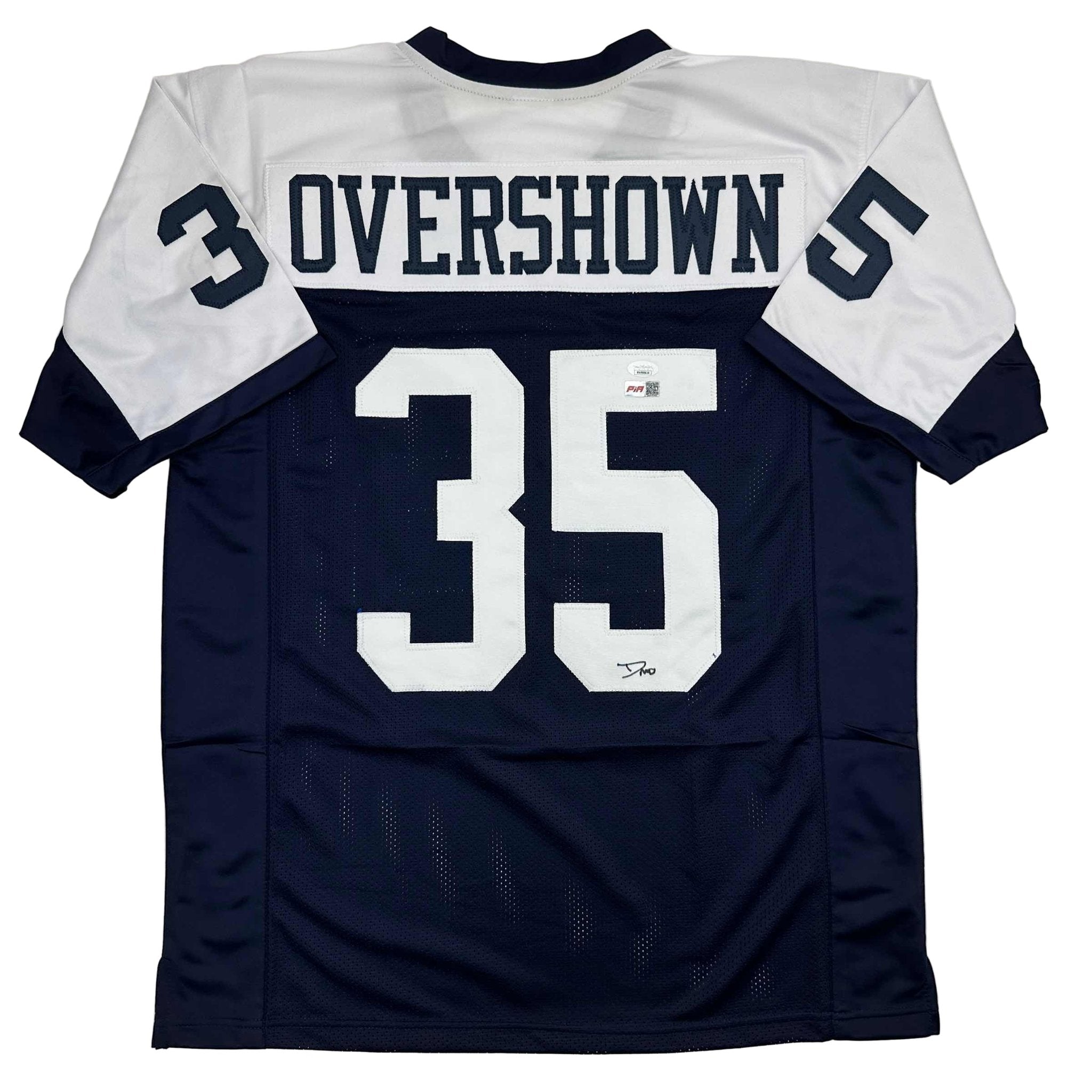 Autographed/Signed DeMarvion Overshown Dallas Thanksgiving Day Football Jersey JSA COA