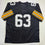 Autographed/Signed Dermontti Dawson HOF 12 Pittsburgh Black Football Jersey JSA COA