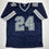 Autographed/Signed Everson Walls Dallas Blue Football Jersey JSA COA