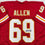 Autographed/Signed Jared Allen Kansas City Red Football Jersey Beckett BAS COA