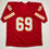 Autographed/Signed Jared Allen Kansas City Red Football Jersey Beckett BAS COA