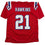 Autographed/Signed Jaylinn Hawkins New England Red Football Jersey Beckett BAS COA