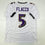Autographed/Signed Joe Flacco Baltimore White Football Jersey JSA COA