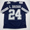 Autographed/Signed Larry Brown Dallas Blue Football Jersey Beckett BAS COA