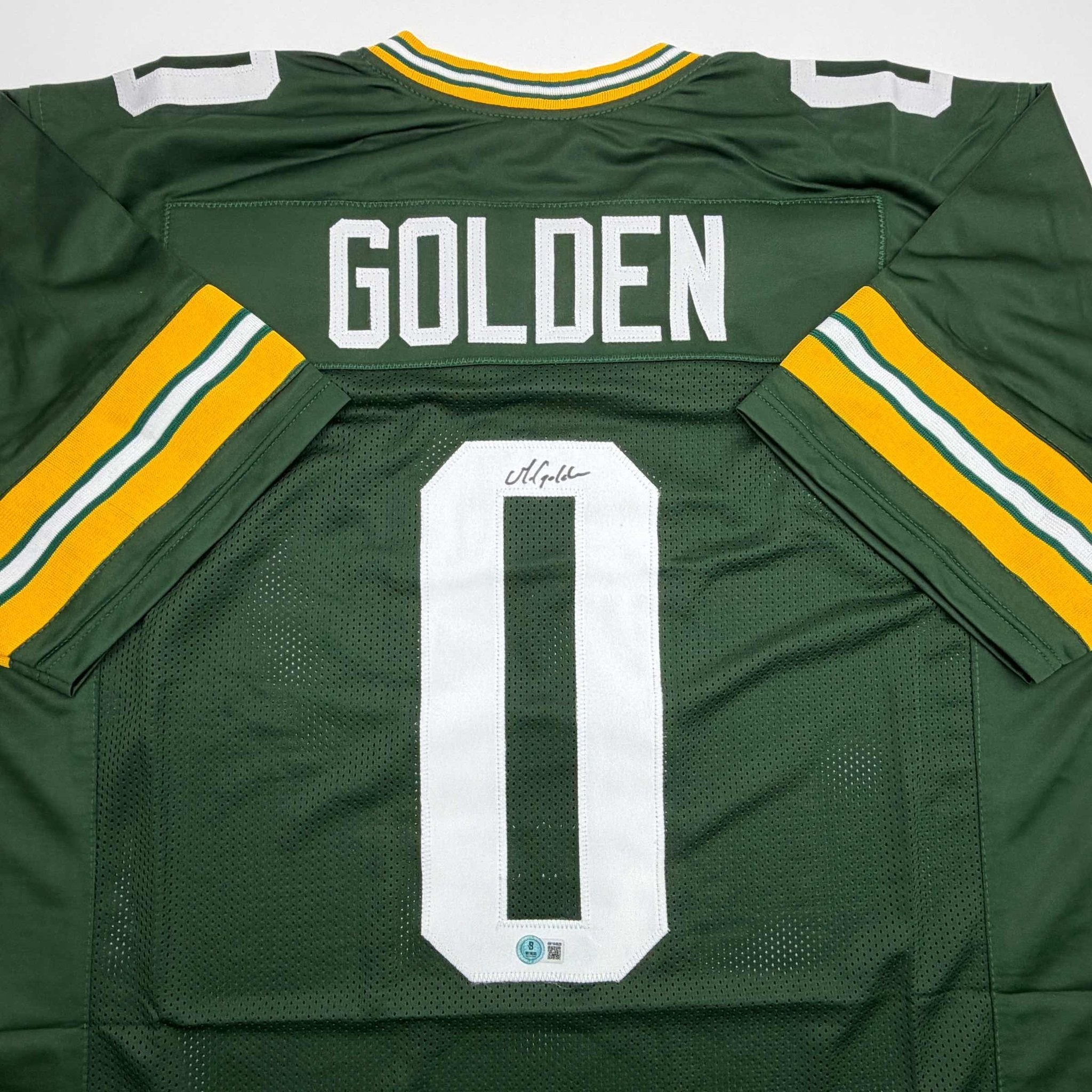 Autographed/Signed Matthew Golden Green Bay Green Football Jersey Beckett BAS COA