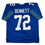 Autographed/Signed Michael Bennett Seattle Blue Retro Football Jersey JSA COA