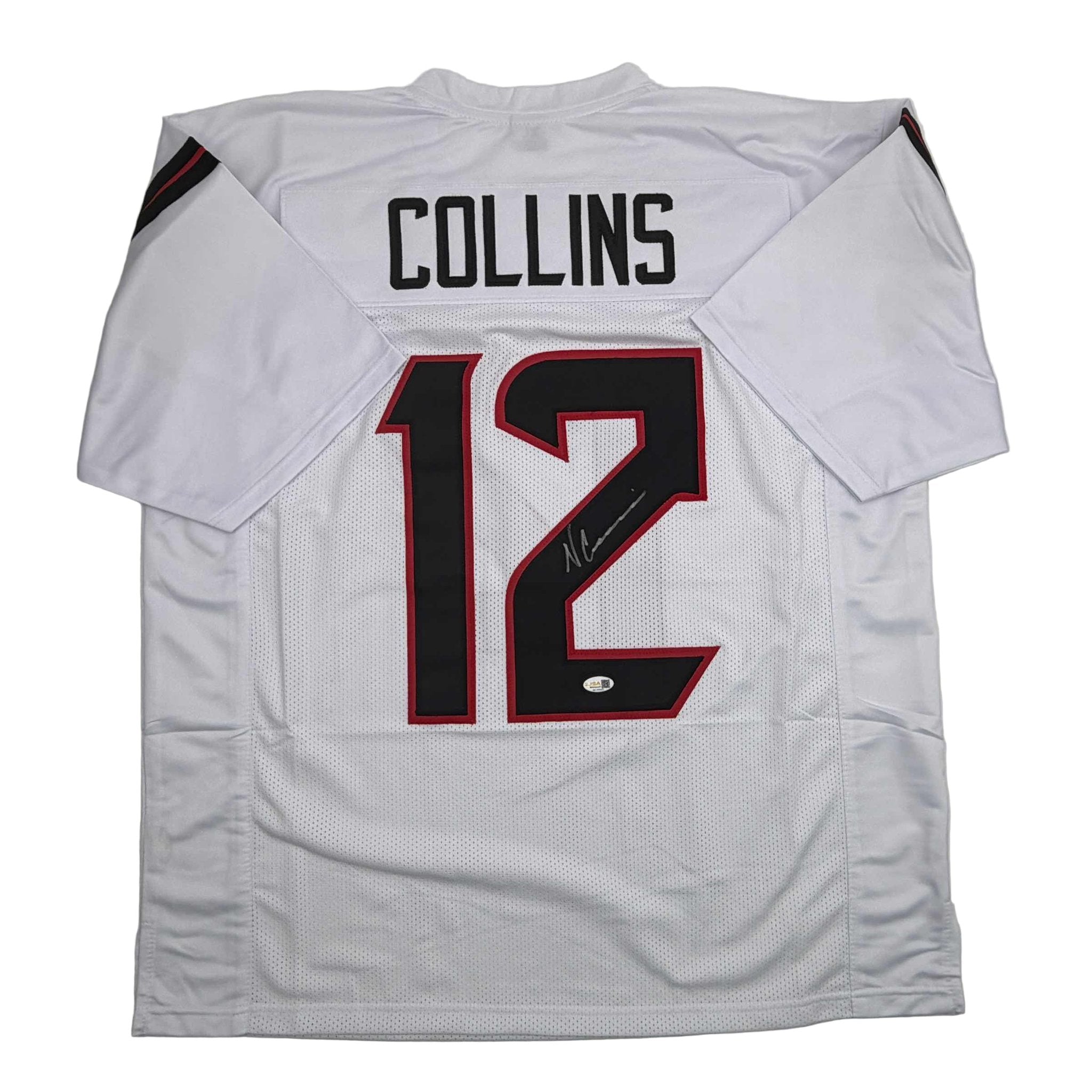 Autographed/Signed Nico Collins Houston White Football Jersey JSA COA