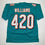 Autographed/Signed Ricky Williams Smoke Weed Everyday Puff Puff Run #420 Inscribed Miami Teal Football Jersey Beckett BAS COA