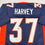 Autographed/Signed R.J RJ Harvey Denver Blue Football Jersey JSA COA
