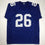 Autographed/Signed Saquon Barkley New York Blue Football Jersey Beckett BAS COA