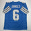 Autographed/Signed Terrion Arnold Detroit Blue Football Jersey Beckett BAS COA